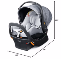 Chicco KeyFit Max Zip ClearLux Infant Car Seat and Base, Rear-Facing Seat for Infants 4-30 lbs., Zip-Open Privacy Shield, Compatible with Chicco Strollers, Baby Travel Gear | Verona/Grey thumbnail 2