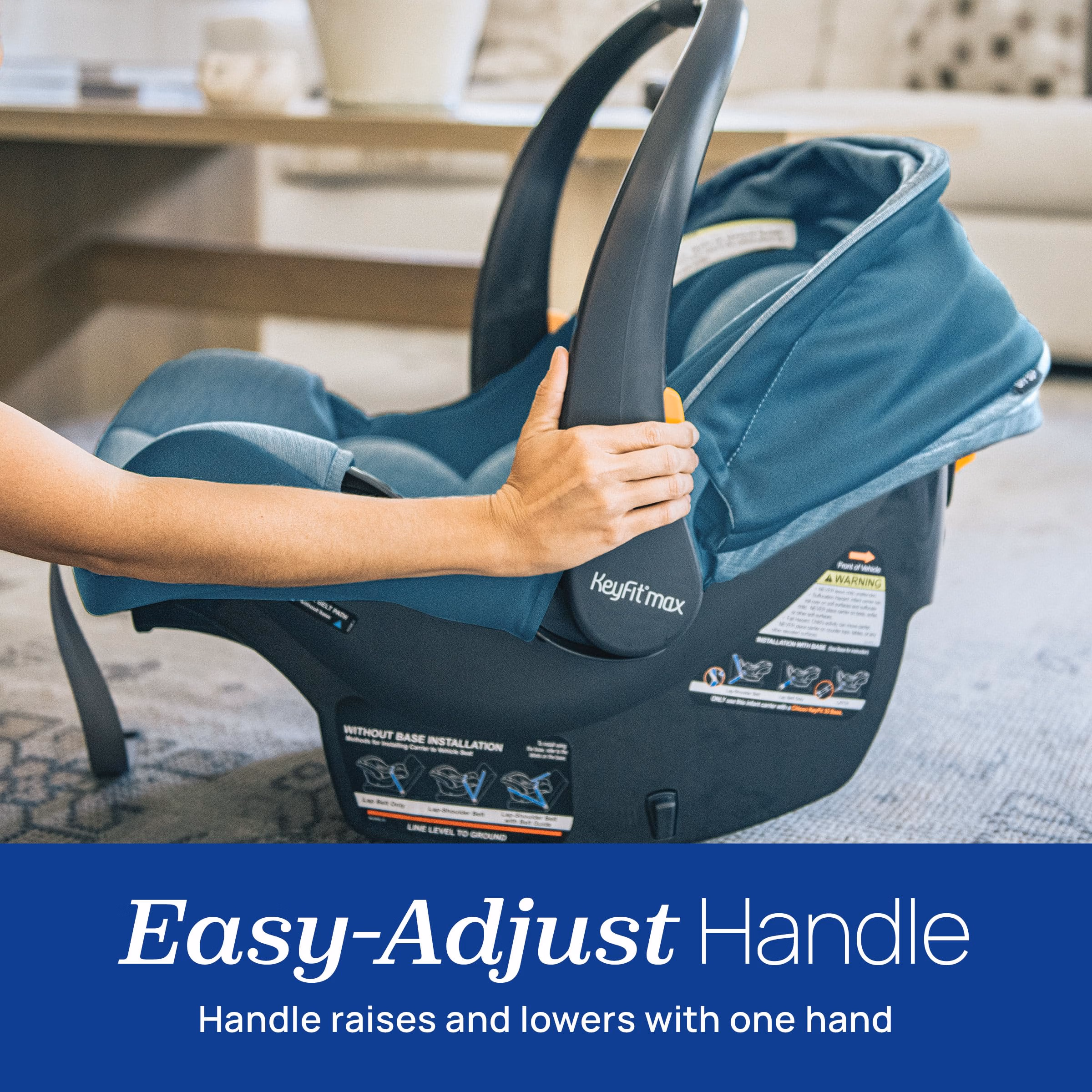 Chicco KeyFit Max Zip ClearLux Infant Car Seat and Base, Rear-Facing Seat for Infants 4-30 lbs., Zip-Open Privacy Shield, Compatible with Chicco Strollers, Baby Travel Gear | Verona/Grey thumbnail 4