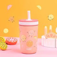 Zak Designs Kelso Tumbler Toddler Cup For Travel or At Home, 12oz Vacuum Insulated Stainless Steel Sippy Cup With Leak-Proof Design is Perfect For Kids (Happy Fruit) thumbnail 2