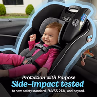 Graco® Slimfit 3-in-1 Convertible Car Seat, Ultra-Space-Saving Design, Silas, Suitable for Rear and Forward-Facing, Highback Booster Seat with 10-Position Headrest thumbnail 3