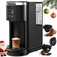 Single Serve Coffee Maker 2 in 1 Coffee Machine with Ground Coffee & Pods Coffee, 6 to 14 Oz Brew Sizes,Mini One Cup Coffee Maker 40oz Water Tank,Auto Cleaning & Shut Off, Black thumbnail 1