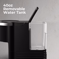 Single Serve Coffee Maker 2 in 1 Coffee Machine with Ground Coffee & Pods Coffee, 6 to 14 Oz Brew Sizes,Mini One Cup Coffee Maker 40oz Water Tank,Auto Cleaning & Shut Off, Black thumbnail 5