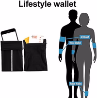 Easyports 2 Pocket Wrist Wallet Wrist Cell Phone Holder, Ankle Wallet, Sweat Bands, Armband, Hidden Pouch, Wristlet Wallet for Travel, Outdoor Sports Running. thumbnail 4