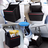 Car Organizer Back Seat,Hanging Premium Car Seat Organizer,Waterproof Odorless Fabric Mini Trash Bag (Black 9X7.8 in) thumbnail 3