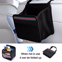 Car Organizer Back Seat,Hanging Premium Car Seat Organizer,Waterproof Odorless Fabric Mini Trash Bag (Black 9X7.8 in) thumbnail 4