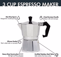 Primula Classic Stovetop Espresso and Coffee Maker, Moka Pot for Italian and Cuban Café Brewing, Greca Coffee Maker, Cafeteras, 3 Espresso Cups, Silver thumbnail 2