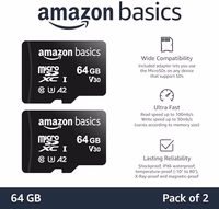 Amazon Basics microSDXC Memory Card with Full Size Adapter, A2, U3, Read Speed up to 100 MB/s, 64GB, Black (2pack) thumbnail 2