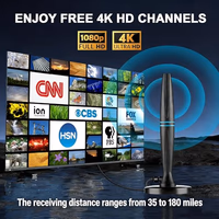 TV Antenna Indoor, Antenna for Smart TV, Support 4K 1080p with Signal Booster for Local Channels, Long Range Reception - Cable Length 18ft (Dark Grey) thumbnail 3