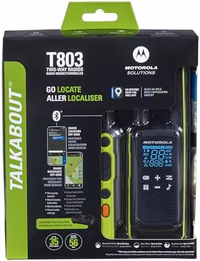 Motorola Solutions T803 Waterproof IP54 Two Way Radio Walkie Talkie 35 mi. Bluetooth w/Charging Dock 2-Pack (Lime Green) thumbnail 2