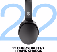 Skullcandy Hesh ANC Wireless Over-Ear Bluetooth Headphones, Active Noise Cancelling, Up to 22 Hrs Battery, Foldable Lightweight Design, Microphone for iPhone Android - True Black thumbnail 2