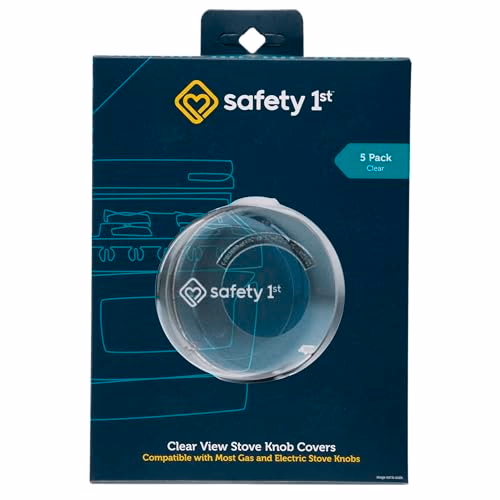 Safety 1st Child Proof Stove Knob Covers, Clear View Stove Knob Safety Covers (Set of 5)