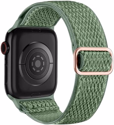 Lerobo Nylon Stretchy Solo Loop Watch Band, Compatible with Apple Watch Series 11-1, SE/Ultra 3 2 1 38/40/41/42/44/45mm/46mm/49mm, Adjustable Replacement Strap for Women Men