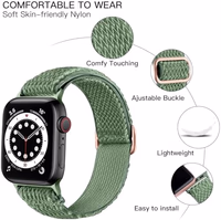 Lerobo Nylon Stretchy Solo Loop Watch Band, Compatible with Apple Watch Series 11-1, SE/Ultra 3 2 1 38/40/41/42/44/45mm/46mm/49mm, Adjustable Replacement Strap for Women Men thumbnail 2