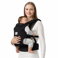 Baby Carrier Newborn to Toddler, Easy Adjustable Toddler Carrier for 7-30lbs, Baby Holder Wrap Carrier, Breathable Mesh Fabric Infant Kangaroo Hip Carriers with Lumbar Support, Black thumbnail 1