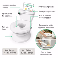 Ingenuity My Size Potty Pro 2-in-1 Potty Training Toilet, Floor Potty with Removable Potty Seat for Standard Toilets, Realistic Flushing Sound, For Toddlers Ages 18+ months, Up to 50 lb thumbnail 3