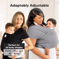 KeaBabies Baby Wrap Carrier - All in 1 Original Baby Carrier Newborn to Toddler Sling, Easy to Wear, Hands Free Bonding, Lightweight, Breathable Infant Wraps (Mystic Gray) thumbnail 4