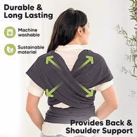 KeaBabies Baby Wrap Carrier - All in 1 Original Baby Carrier Newborn to Toddler Sling, Easy to Wear, Hands Free Bonding, Lightweight, Breathable Infant Wraps (Mystic Gray) thumbnail 5