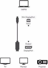 Amazon Basics Mini DisplayPort to DisplayPort Display Cable, 4Kx2K, Gold-Plated Plugs, 6 Foot, Black thumbnail 5
