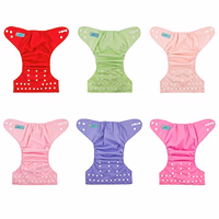 ALVABABY Baby Cloth Diaper 6 Pack with 12 Inserts One Size Cloth Diaper Covers Adjustable Washable Reusable for Baby Girls and Boys thumbnail 3