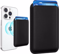 Stronger Magnetic RFID Leather Mag-Safe Card Holder for iPhone 16 Series, Mag-Safe Accessories Stick on Series of iPhone 17/16/15/14/13/12 and Pro/Promax, Black thumbnail 1