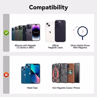 Stronger Magnetic RFID Leather Mag-Safe Card Holder for iPhone 16 Series, Mag-Safe Accessories Stick on Series of iPhone 17/16/15/14/13/12 and Pro/Promax, Black thumbnail 4