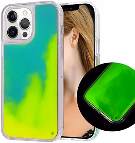 Losin Fluorescent Case Compatible with iPhone 14 Pro Quicksand Case Liquid Glow Sand Phone Case Luxury Glow in The Darkness Noctiluncent Liquid Luminous Sand Fashion Luxury Cover for Women and Men