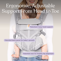 Ergobaby Omni Classic Baby Carrier Newborn to Toddler - Breathable Baby Carriers for Summer - All-Position Carrier with Lumbar Support (7-45 Pounds), Mesh, Onyx Black thumbnail 4