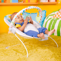 Bright Starts Baby Bouncer Soothing Vibrations Infant Seat - Removable -Toy Bar, Nonslip Feet, 0-6 Months Up to 20 lbs (Safari Fun) thumbnail 2