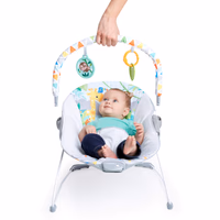 Bright Starts Baby Bouncer Soothing Vibrations Infant Seat - Removable -Toy Bar, Nonslip Feet, 0-6 Months Up to 20 lbs (Safari Fun) thumbnail 3