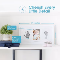 Pearhead Baby Hand and Footprint Kit - Inkless No Mess Clean-Touch Ink Pad, Newborn Keepsake Frame, Nursery Decor Essentials, Perfect Shower Gift for Boys and Girls, White thumbnail 3