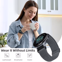 GEAK 22mm Quick Release Watch Band Compatible with Garmin Venu 4 45mm /Venu 2 3/Vivoactive 4 45mm,Solo Loop Adjustable Elastic Nylon Watch Strap Replacement Wristband for Forerunner 265/255 Men Women thumbnail 4