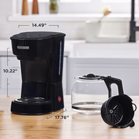 BLACK+DECKER 12-Cup Coffee Maker with Easy On/Off Switch, Easy Pour, Non-Drip Carafe with Removable Filter Basket, Vortex Technology, Black thumbnail 4