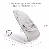 Munchkin® Electric Baby Bouncer & Rocker with Digital Touch Display, Soothing Sounds & 3 Recline Positions - Automatic Bouncing & Rocking, Grey thumbnail 2