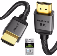 Silkland Short 10K 8K HDMI 2.1 Cable 1.5ft Certified, (Nylon Soft Braid) Ultra High Speed HDMI Cable [8K@60Hz, 4K@240Hz 120Hz] 48Gbps, HDR10, eARC, ARC, HDCP 2.3, Compatible for PS5/Xbox/Roku TV thumbnail 1
