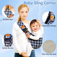 Baby Sling Carrier 2026 Baby Carrier Newborn to Toddler Sling Lightweight Baby Carrier Sling with Adjustable Straps Toddler Carrier Wrap for 10-30 lbs(Black Sailboat) thumbnail 2