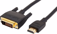Amazon Basics HDMI-A to DVI (Male) Adapter Cable, Bi-Directional 1080P, Gold-Plated, 3 ft/0.9 m, Single Pack, Black thumbnail 1