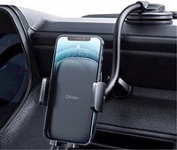 Qifutan Cell Phone Holder for Car Phone Mount Long Arm Dashboard Windshield Car Phone Holder Anti-Shake Stabilizer Phone Car Holder Compatible with All Phone Android Smartphone, Black thumbnail 1