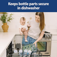 Dr. Brown's Dishwasher Basket for Small Baby Bottle Parts, Pacifiers, and Accessories, Clean, Store and Organize Newborn Essentials, BPA Free, Green thumbnail 4