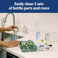 Dr. Brown's Dishwasher Basket for Small Baby Bottle Parts, Pacifiers, and Accessories, Clean, Store and Organize Newborn Essentials, BPA Free, Green thumbnail 3