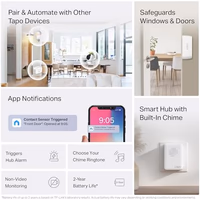 Tapo Door Sensor Starter KIT, Matter Compatible, 3X Smart Door Window Contact Sensor and 1x Smart Hub with Built-in Chime, Smart Automation, Real-Time Notification, T31 KIT thumbnail 3