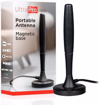 UltraPro Portable HD TV Antenna Indoor Digital Antenna for 4K/8K Ultra HD, VHF/UHF Channels, Magnetic Base, Omnidirectional, NEXTGEN TV Ready, for Travel, Camping, RV, Tailgating, 84039 thumbnail 1