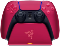 Razer Quick Charging Stand for PlayStation 5: Quick Charge - Curved Cradle Design - Matches PS5 DualSense Wireless Controller - One-Handed Navigation - USB Powered - Red (Controller Sold Separately) thumbnail 1