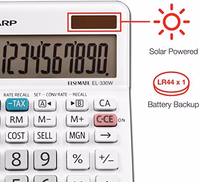 Sharp EL-330WB Standard Function Basic Desktop Calculator, Large Display, for Home and Office, Dual Power, Solar and Battery… thumbnail 4