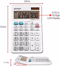 Sharp EL-330WB Standard Function Basic Desktop Calculator, Large Display, for Home and Office, Dual Power, Solar and Battery… thumbnail 3