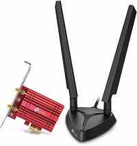 TP-Link WiFi 6E Intel AX210 AXE5400 PCIe WiFi Card for PC Archer TXE75E- Tri Band Wireless Adapter for Desktop PC w/Magnetic Base Dual Antenna, Bluetooth 5.3(USB Port), WPA3, MU-MIMO, OFDMA, 802.11ax thumbnail 1