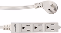 Amazon Basics 3-Prong Indoor Rectangle Extension Cord Power Strip, Flat Plug, Space-Saving, Grounded, 13 Amps, 1625 Watts, 125 VAC, 6 ft, White, 2-Pack thumbnail 4