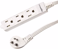 Amazon Basics 3-Prong Indoor Rectangle Extension Cord Power Strip, Flat Plug, Space-Saving, Grounded, 13 Amps, 1625 Watts, 125 VAC, 6 ft, White, 2-Pack thumbnail 5