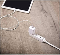 Amazon Basics 3-Prong Indoor Rectangle Extension Cord Power Strip, Flat Plug, Space-Saving, Grounded, 13 Amps, 1625 Watts, 125 VAC, 6 ft, White, 2-Pack thumbnail 2