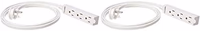 Amazon Basics 3-Prong Indoor Rectangle Extension Cord Power Strip, Flat Plug, Space-Saving, Grounded, 13 Amps, 1625 Watts, 125 VAC, 6 ft, White, 2-Pack thumbnail 1